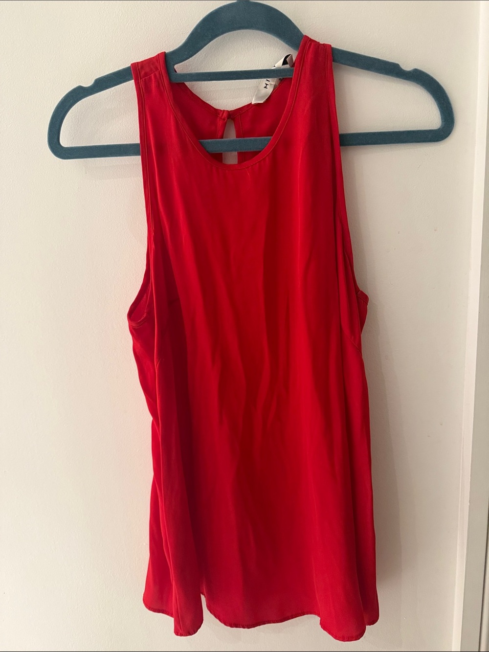 Milly Red Sleeveless Scoop Neck Tank